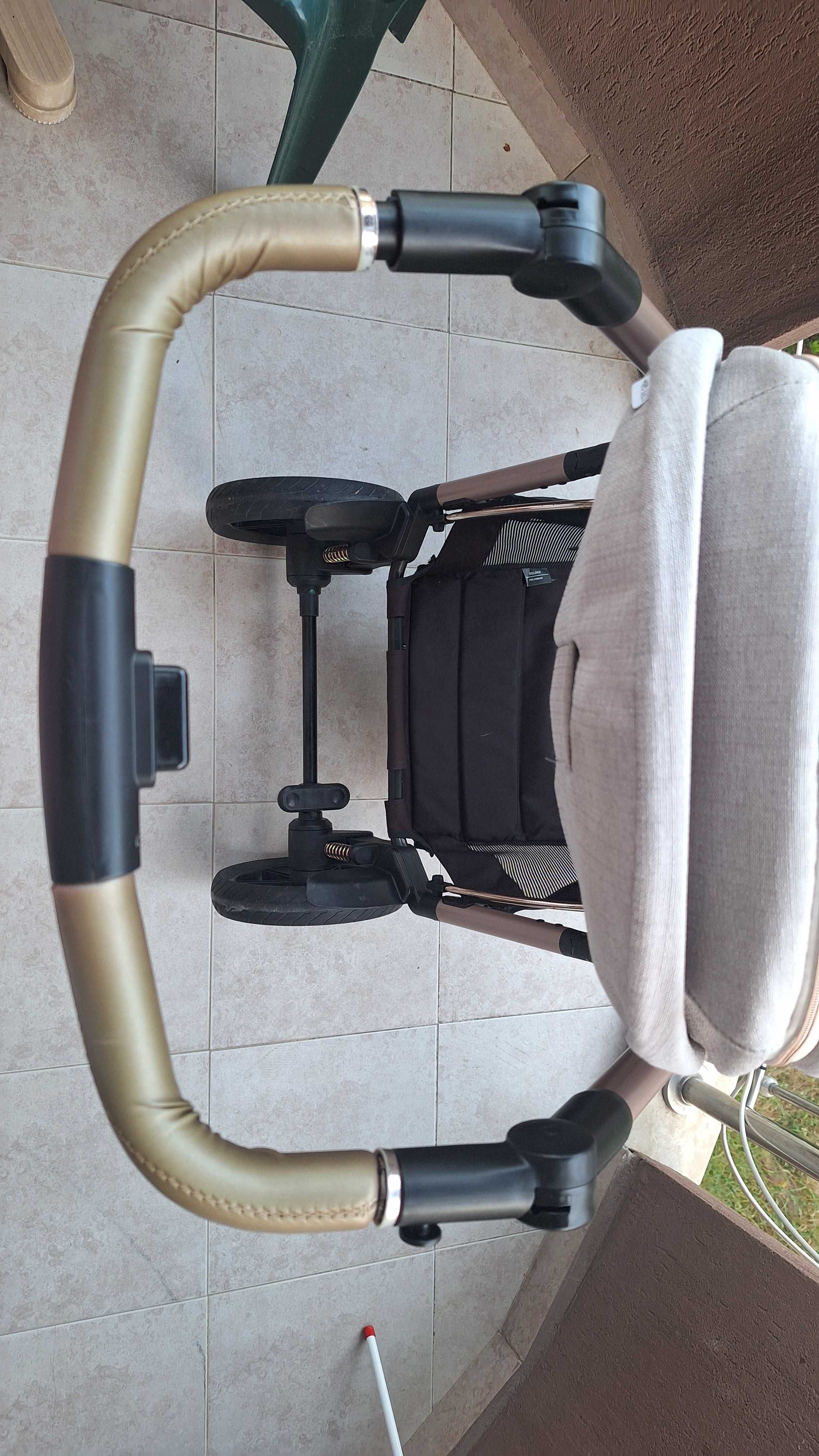 Бебешка количка Peg Perego 2в1 Veloce, 0-22 кг, Mon Amour, Бежов/Розов
