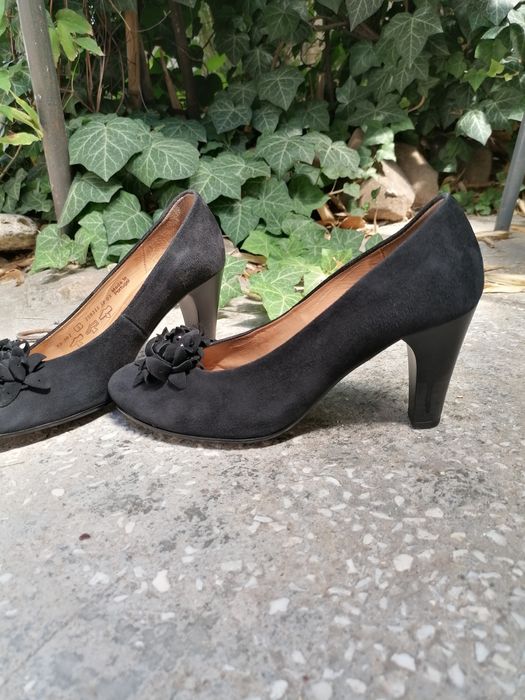 Pantofi cu toc din piele întoarsă naturala firma GABOR Mărimea 38