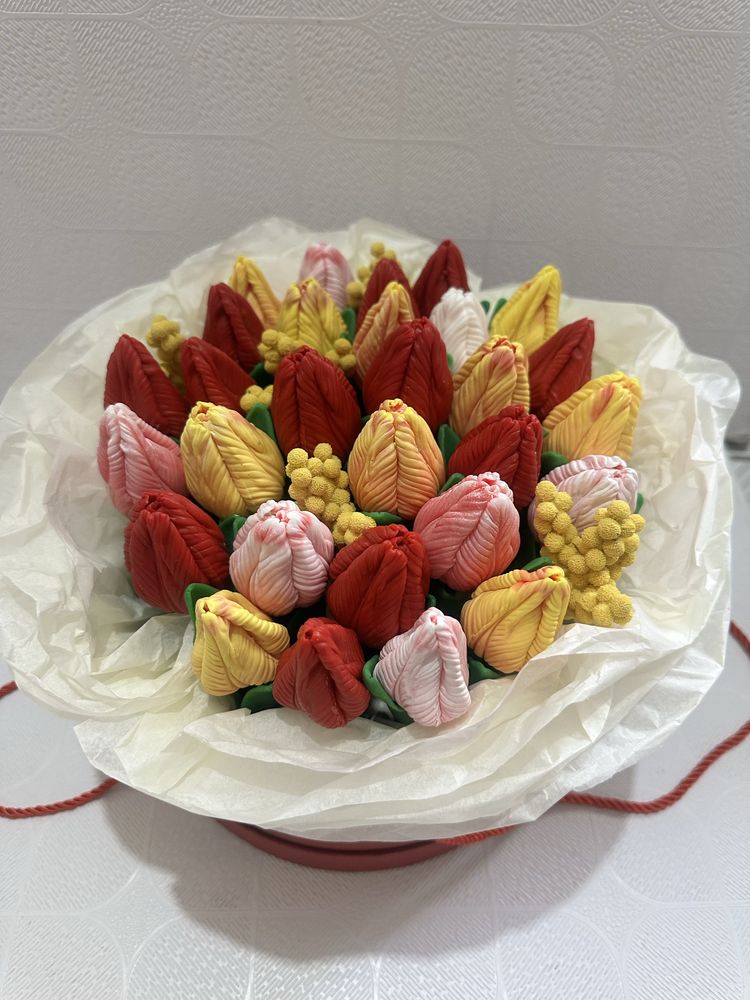 Мыльный букет тюльпаны