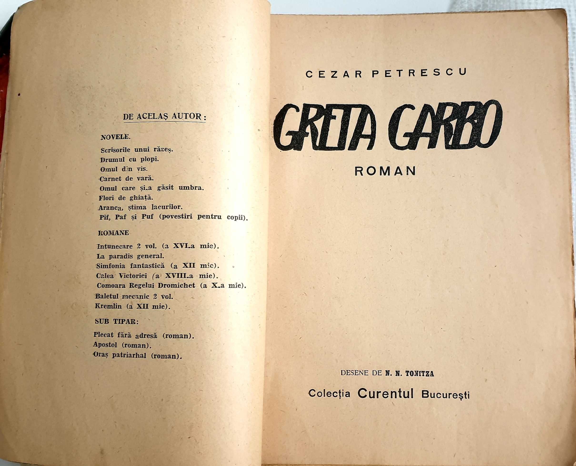 Cezar Petrescu – Greta Garbo - Prima ediţie, 1934