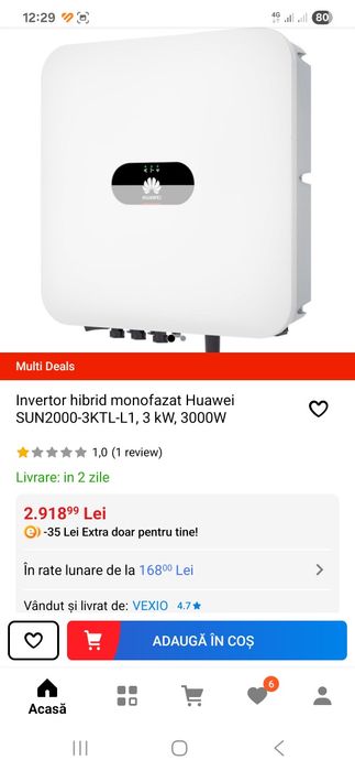 Invertor hibrid Huawei Sun2000-3KTL-L1, 3 KW monofazat