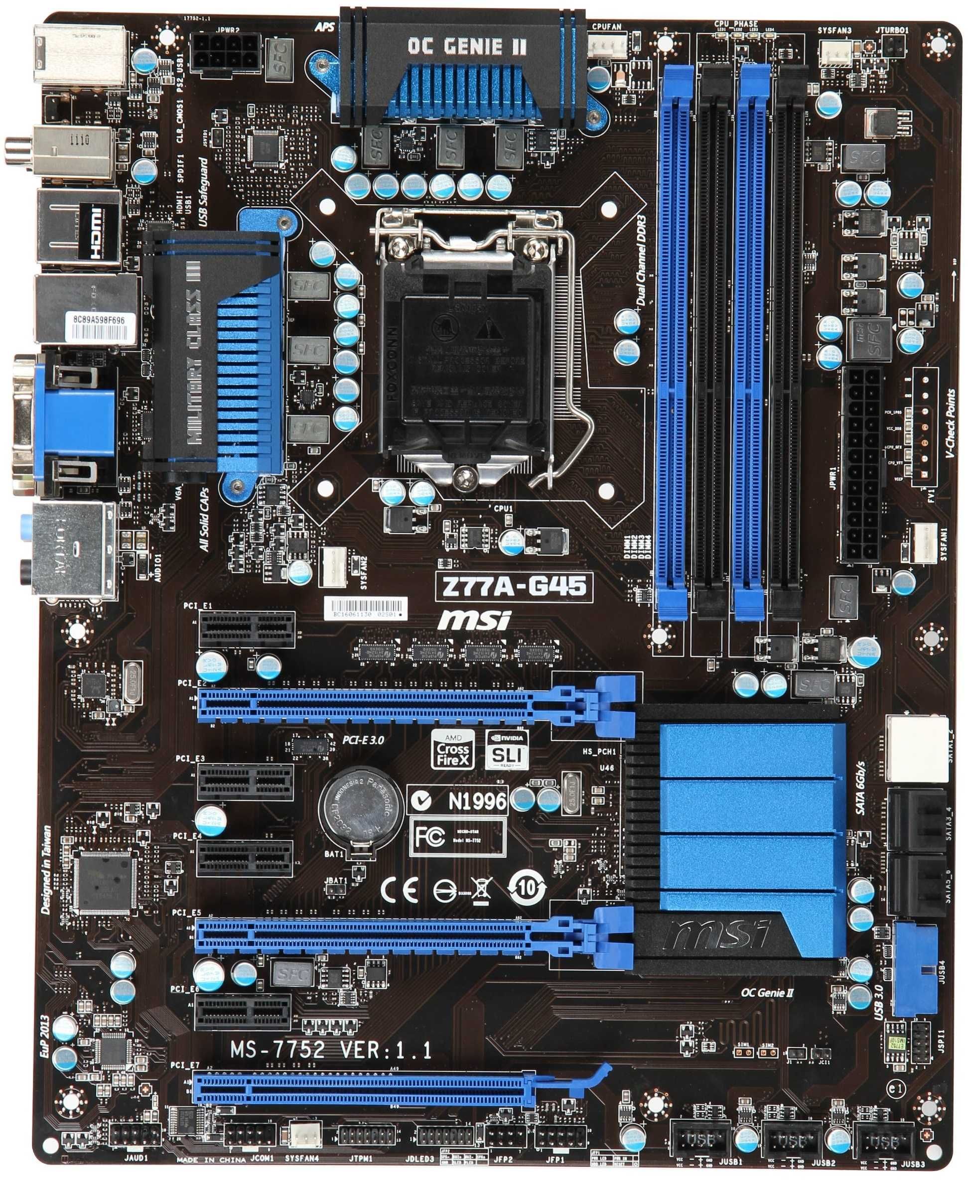 Дъно Дънна платка MSI Z77A-G45 LGA 1155 DDR3 OVERCLOCK