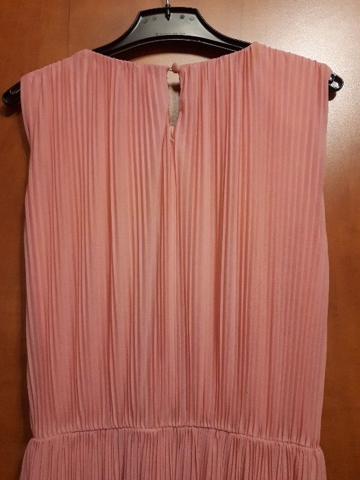 Rochie plisata, roz /corai