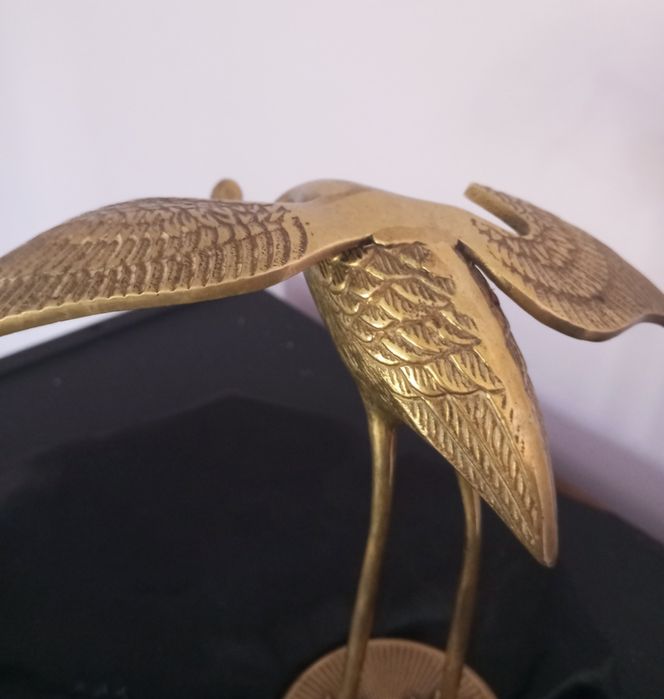 Месингова статуетка - жерав 19 см, Корея