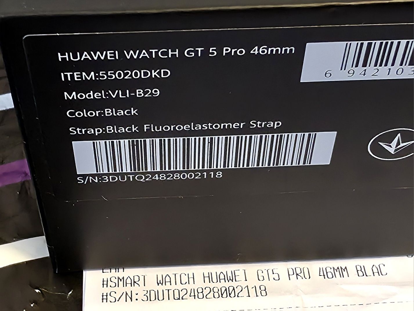 КАТО НОВ 46mm Huawei watch GT 5 PRO VIVACOM Гаранция 2026 BLACK GT5