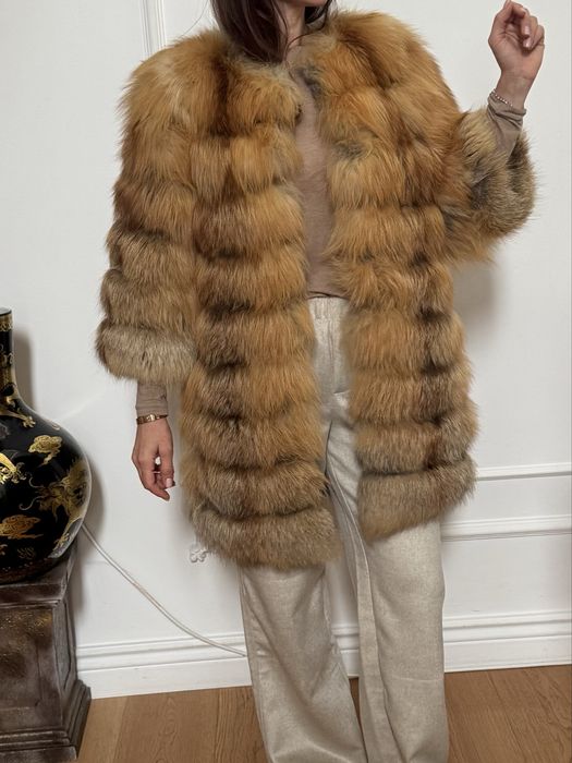 Haina din blana vulpe 100%