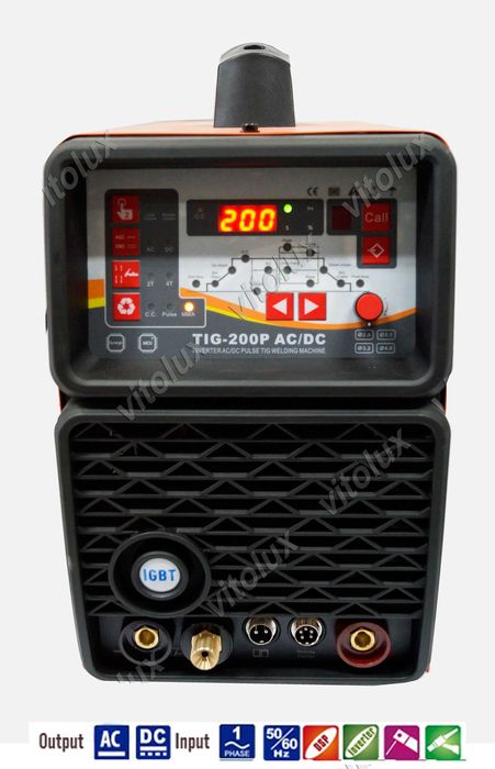 200 Амп. AC/DC Монофазни TIG+ЕЛЕКТРОЖЕН Заваръчни  Апарати, пулс режим
