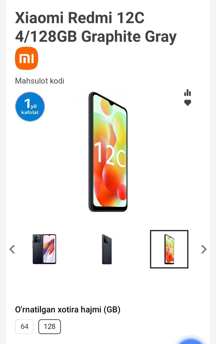 Redmi 12 C .128 GB. Yangi