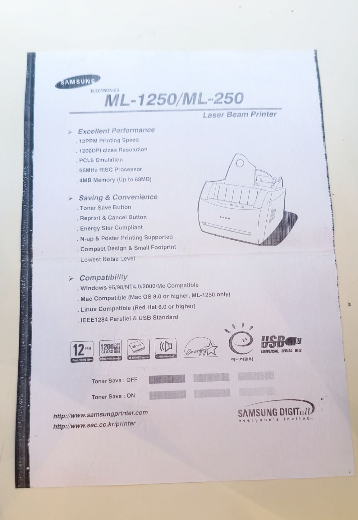 Лазерный принтер Samsung  A4