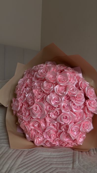 атласные цветы ручной работы