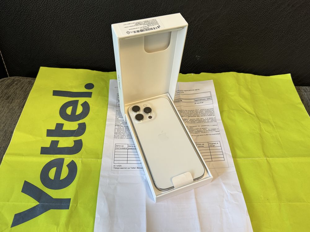 ЧИСТО НОВ 256GB iPhone 16 PRO MAX Гаранция от Yettel до 2028 White