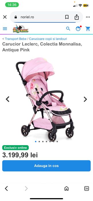 Carucior Leclerc Monnalisa Antique Pink