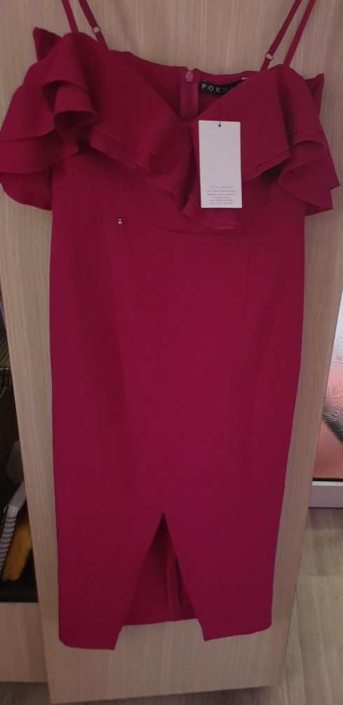 Rochie de seara/ ocazie poema magenta/fuchsia marimea S(36)