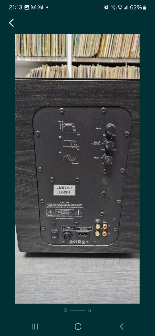 Subwoofer Jamo E8SUB.2 8" 100-Watts Activ, Made în Denmark.