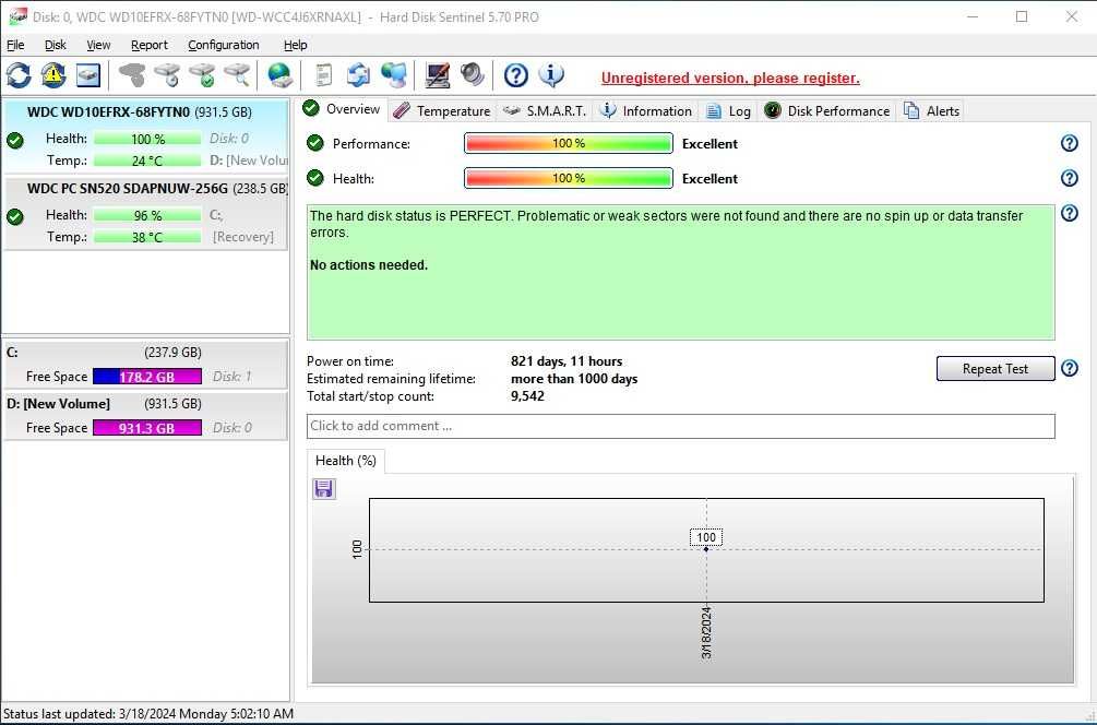 HDD, Hard Western Digital RED 3.5 1TB 5400rpm 64MB SATA3.