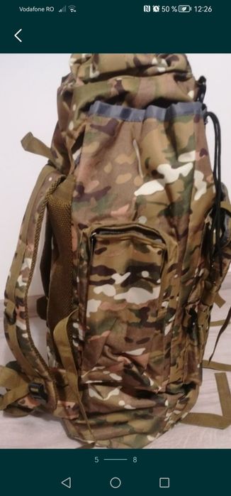 Rucsac camuflaj de munte de capacitate mare 80l, impermeabil, nou.