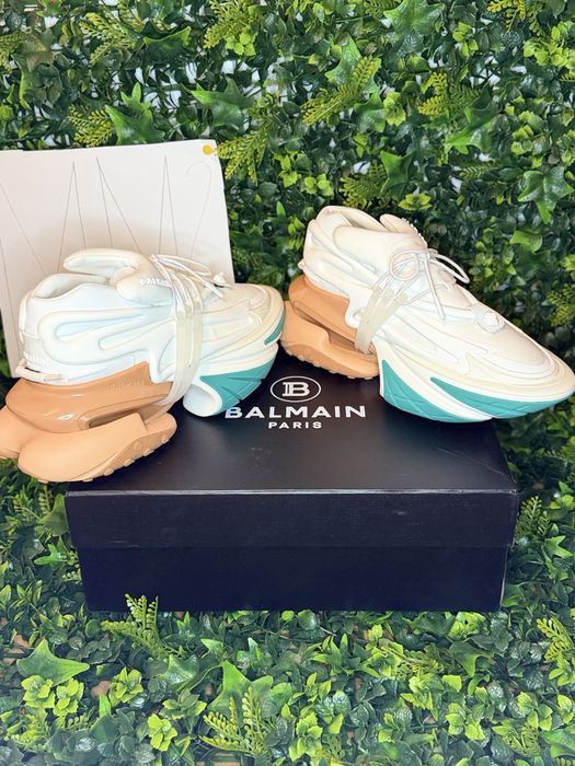 Adidasi/Sneakers Balmain Unicorn white orange