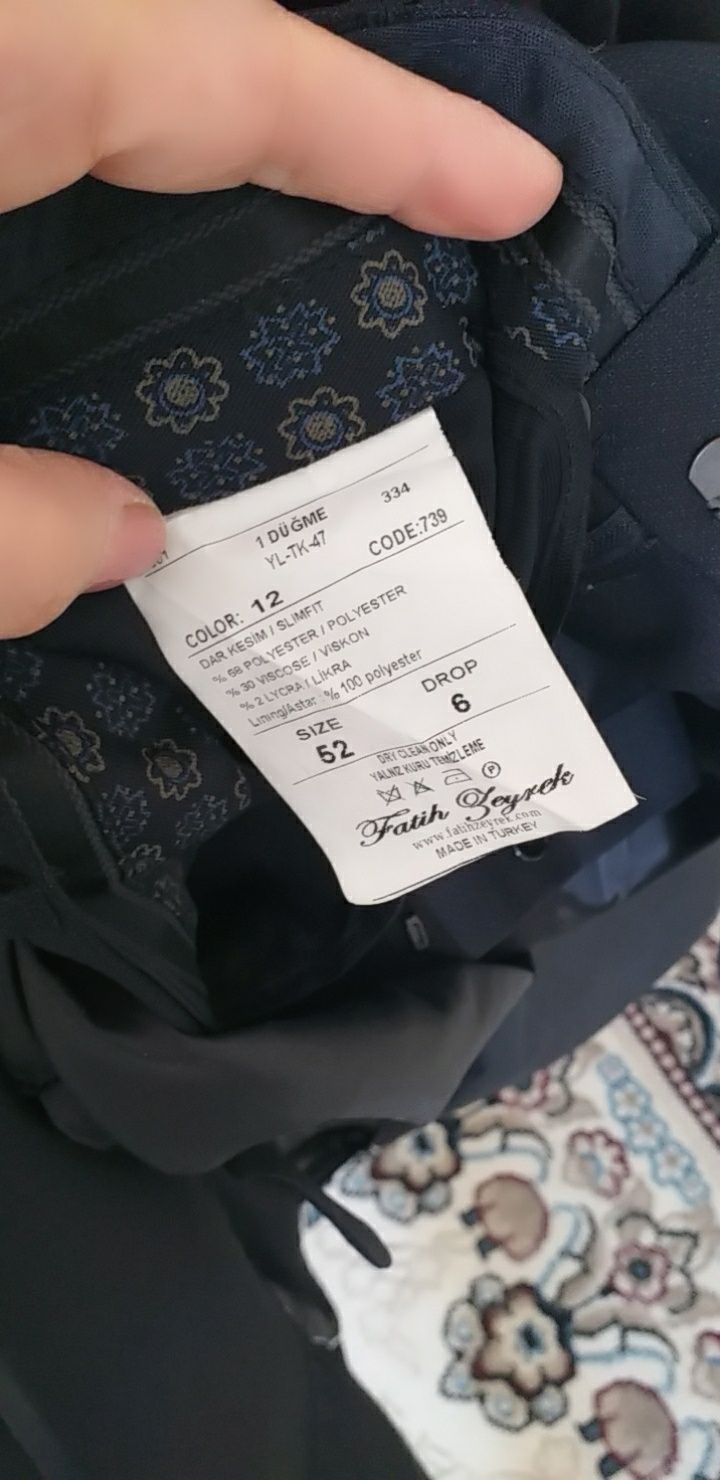 Kostyum shim komplekt sotiladi 1 marotaba kiyilgan obuvi bilan