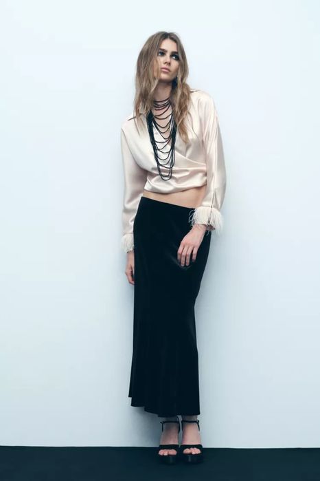 Юбка бархатная Zara