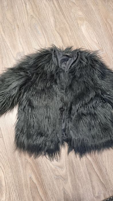 Късо палто с изкуствен косъм М