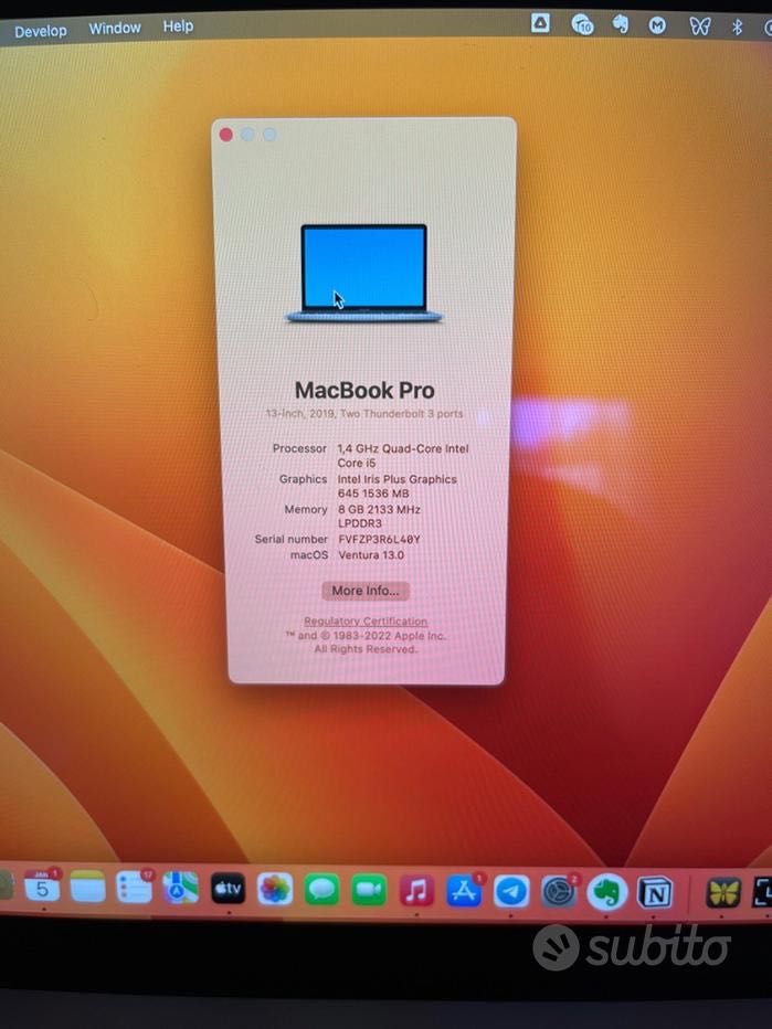 MacBook Pro Touch Bar 13" 2019