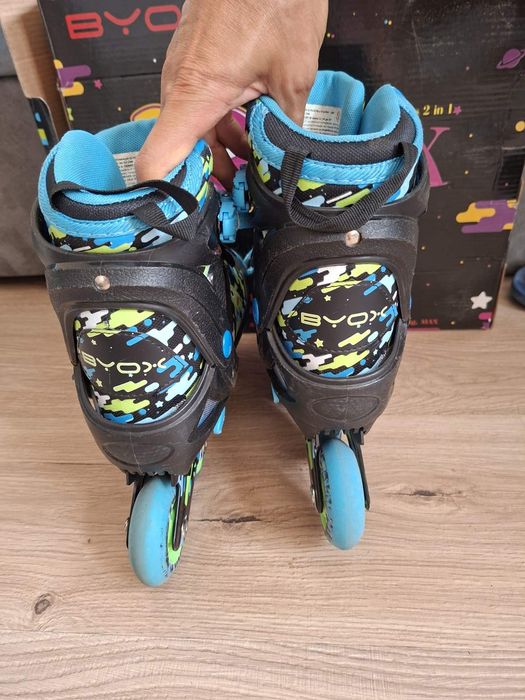 Продавам Детски ролери-кънки 2в1 Byox, Zax M, 34-37, син