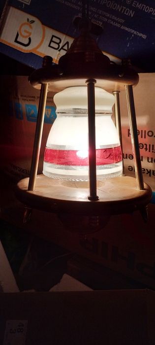 Candelabru vechi, lemn, alamă