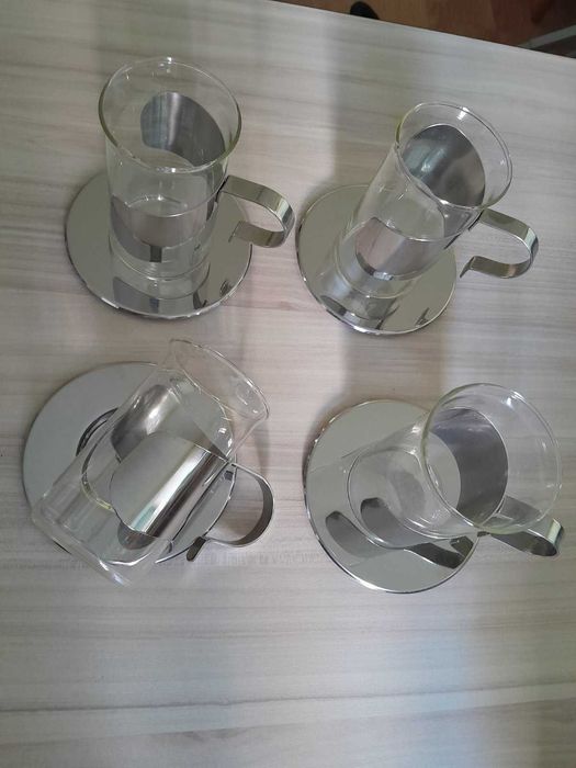 4 чаши, захарница и каничка за мляко Тайга - Цептер