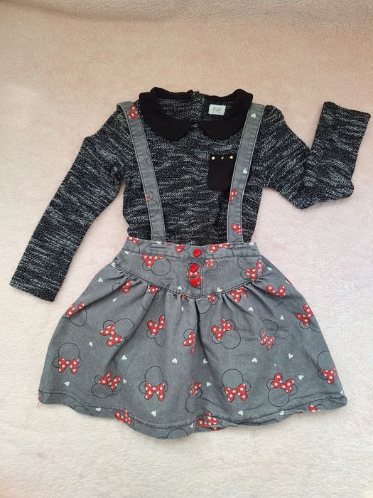 Set scoala 110-116-122 fetite 5-6-7 ani fusta si camasa bluza rochie