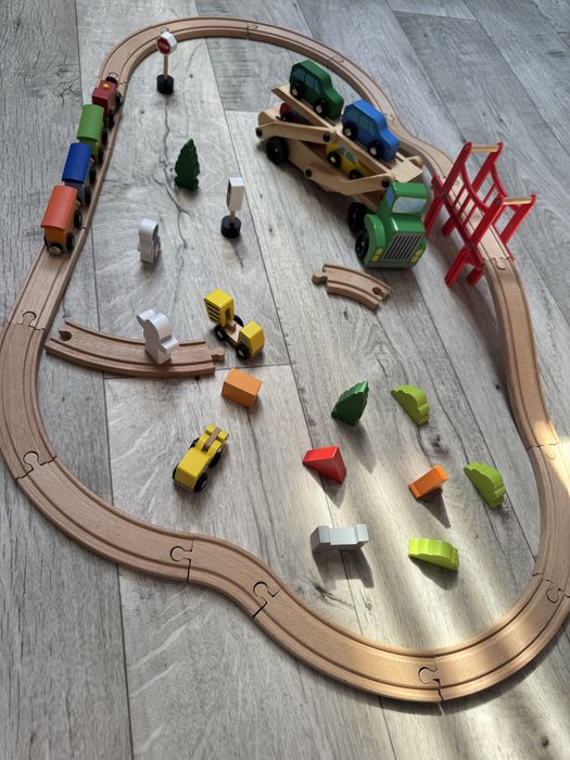 Паровозик конструктор деревянный машинки