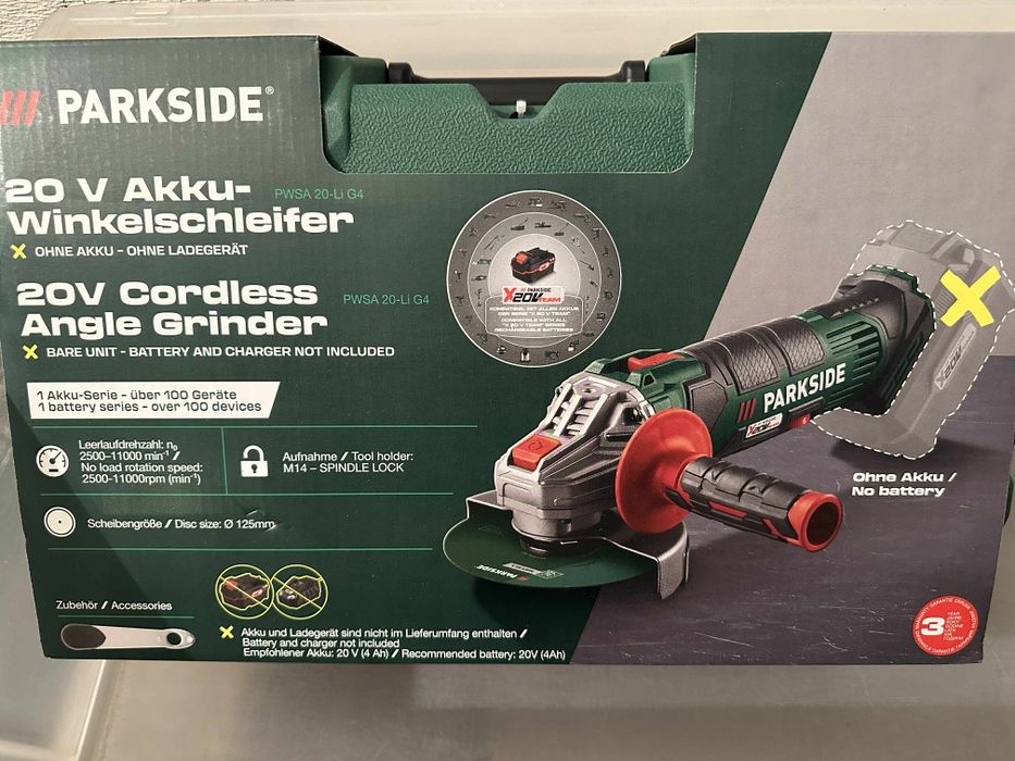 Flex parkside 20v unghiular poluzir încărcător 4.5a acumulator 8ah