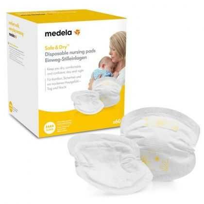 Подплънки за кърма Medela - Safe&Dry, 60 броя