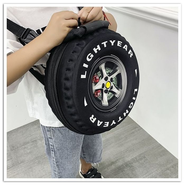 Детский рюкзак в форме колеса твердый корпус вместительный
