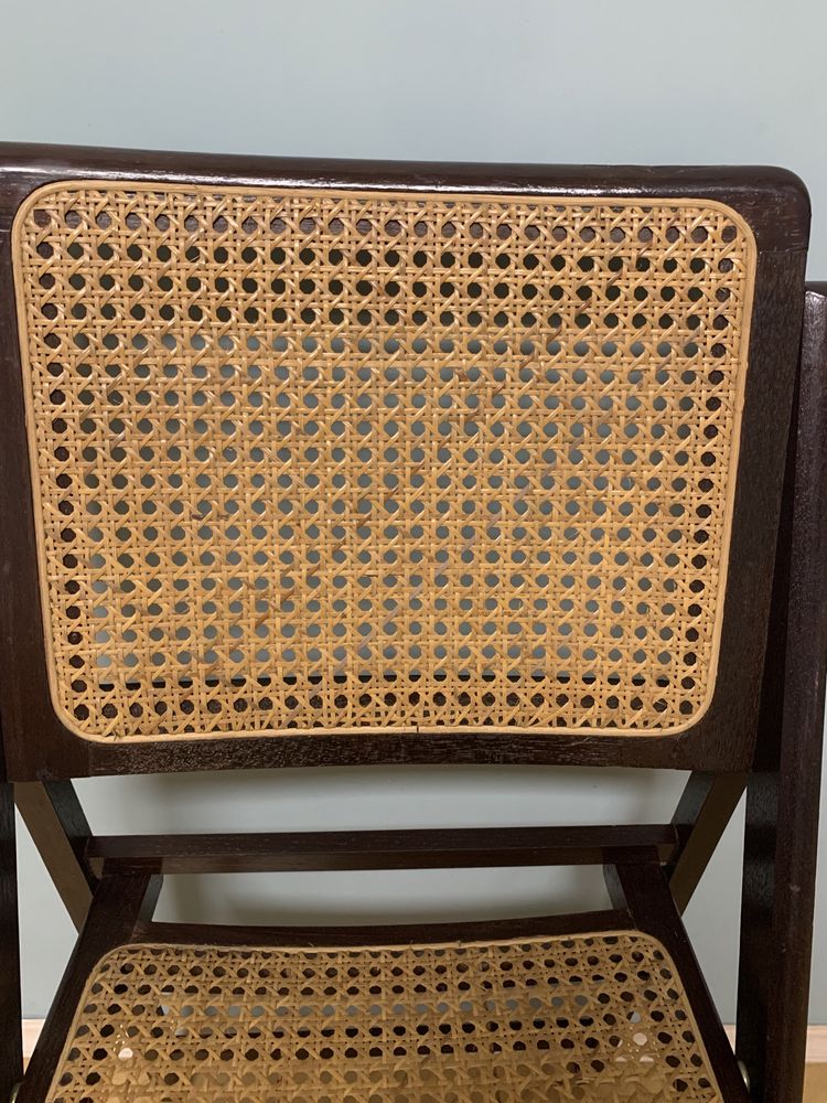 Сгъваем дървен стол с Виенска слама / 60-те