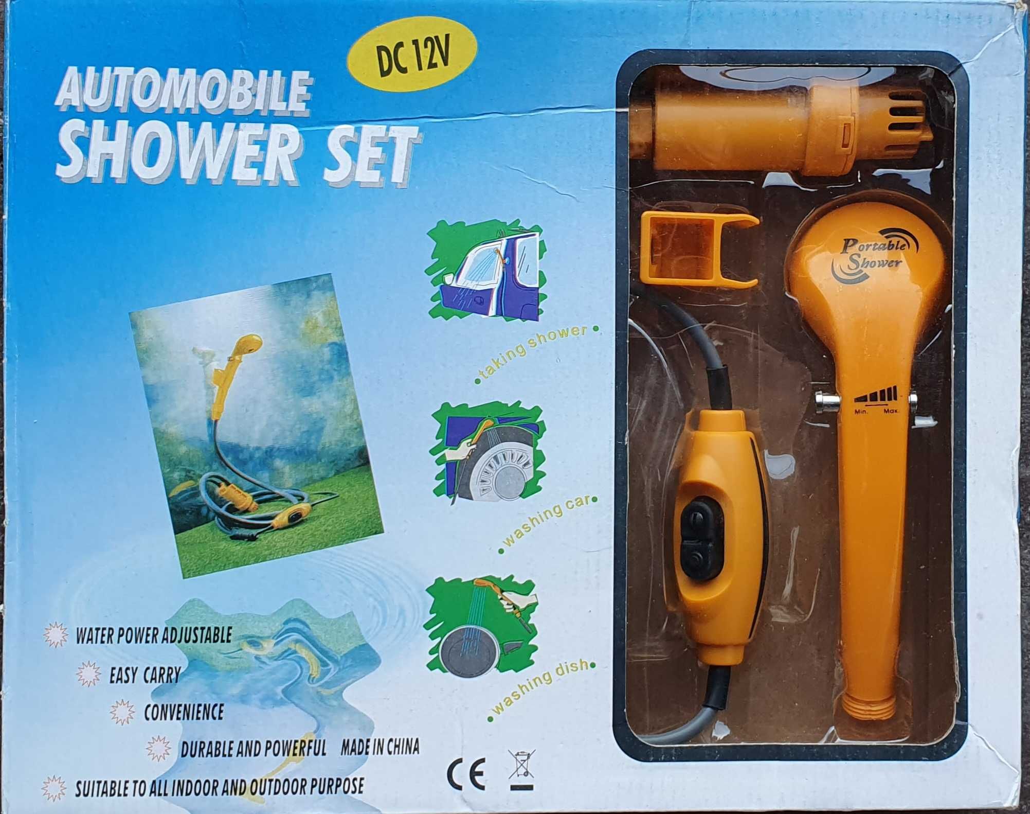 Set duș auto portabil pentru camping/drumeții 12V