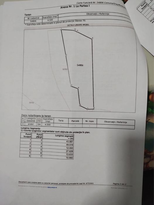 TEREN intravilan de vanzare 4500mp Sat.COMSESTI JUD.CLUJ