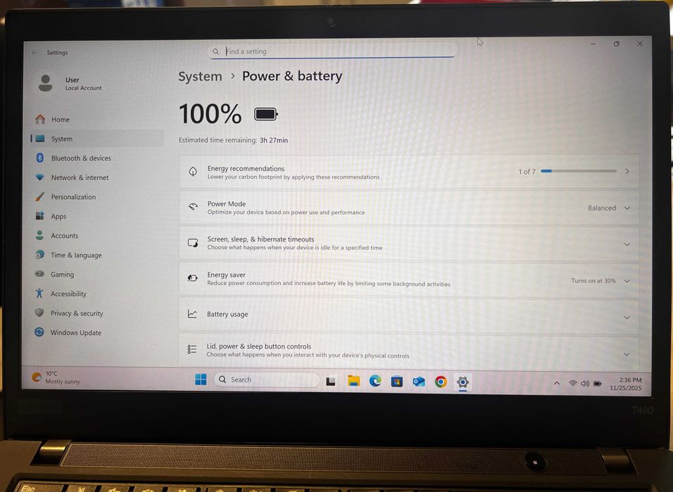 Lenovo ThinkPad T490, reconditionat (i5, 16 GB RAM, 256 GB SSD)