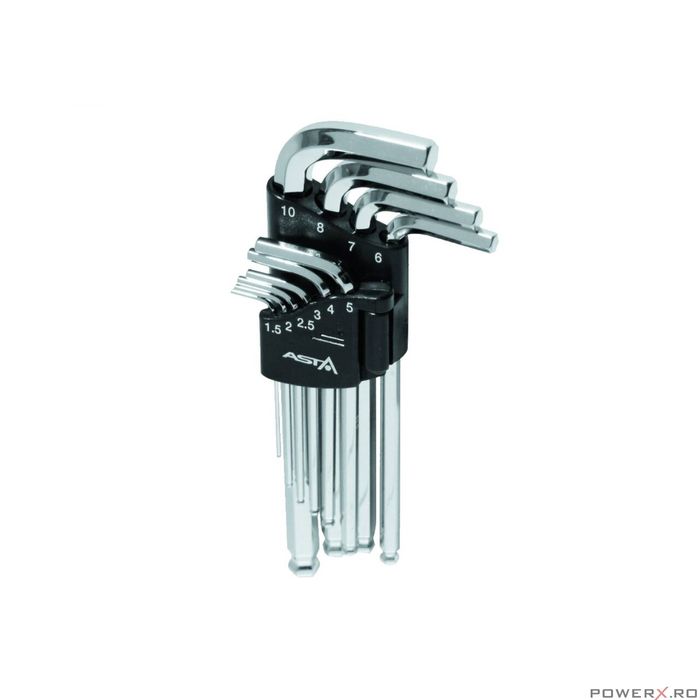 Set imbus, chei hexagonale 1.5-10mm, 10 piese, Asta