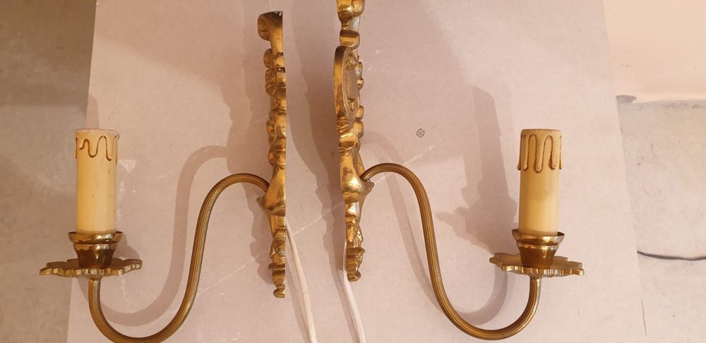 Accesorii decorațiuni set pereche bronz alama Suedia 1960