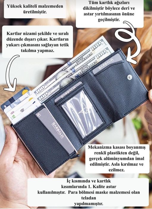 Черен портфейл с картодържател