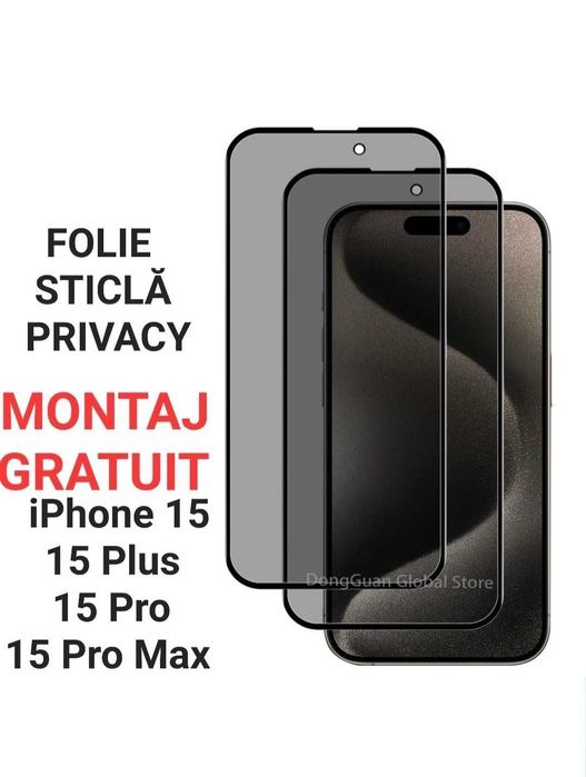 Folie de Sticla Full iPhone 12 Pro - Privacy Glass