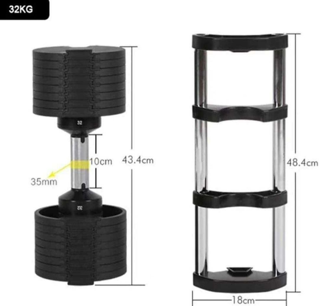 Дъмбели (фитнес) с регулиране на тежестта до 32 кг.