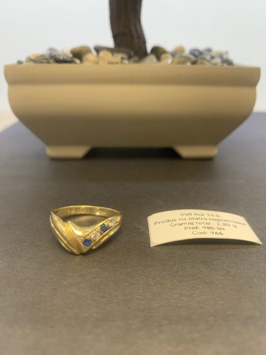 Inel aur 14 k certificat anpc