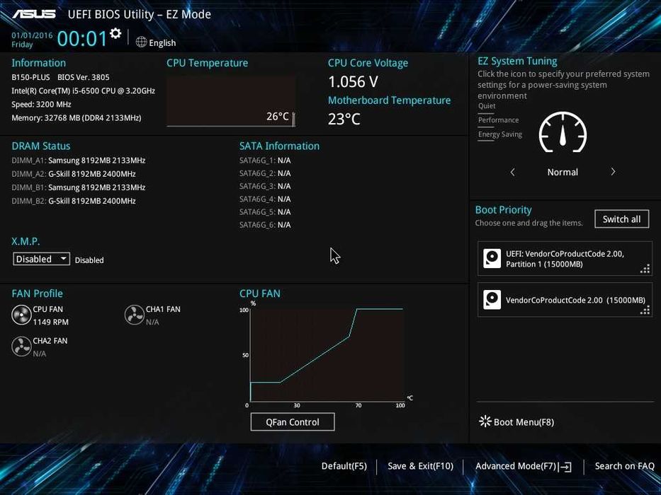 Дъно Дънна платка ASUS B150-PLUS LGA 1151 DDR4 до 64GB