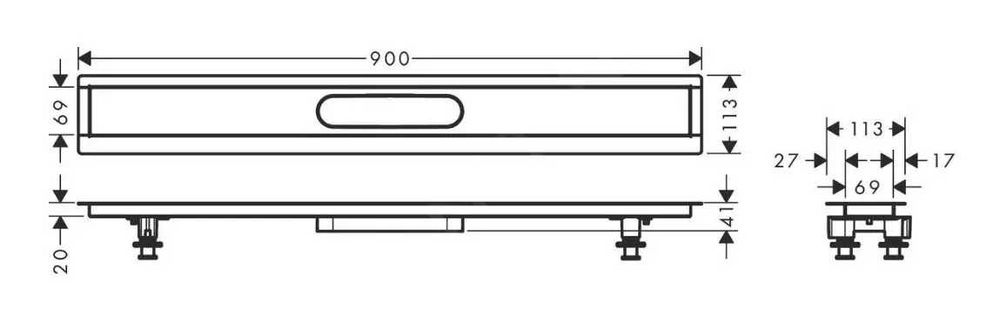 NOU: Hansgrohe RainDrain Rigola de pardoseala + Capac faiantabil 90 cm