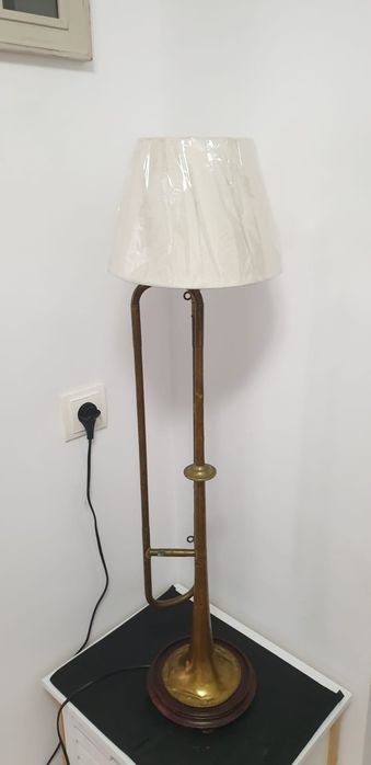 Accesoriu decorațiune lumina vintage colectie alama lemn Belgia 1950