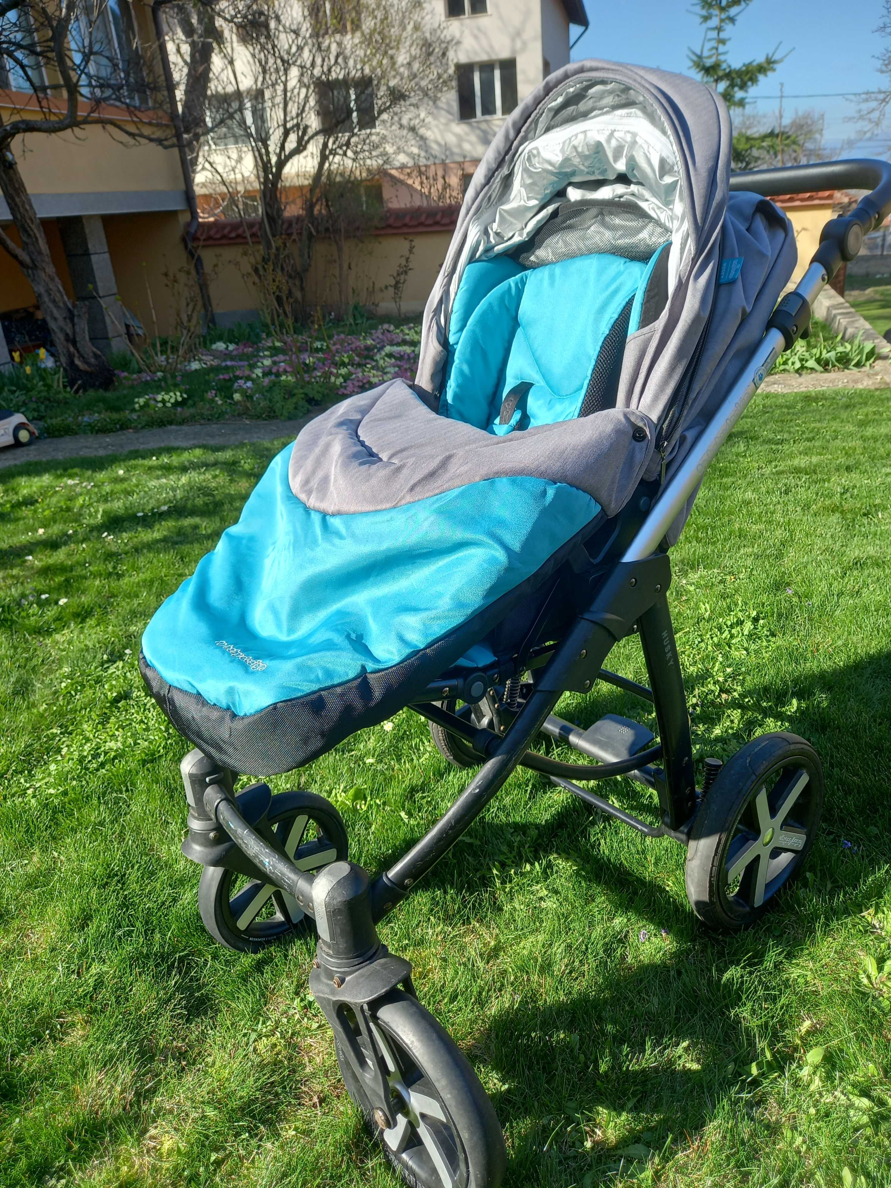 Детска количка Baby Design-Husky 2in1 + кошче за кола Baby Design