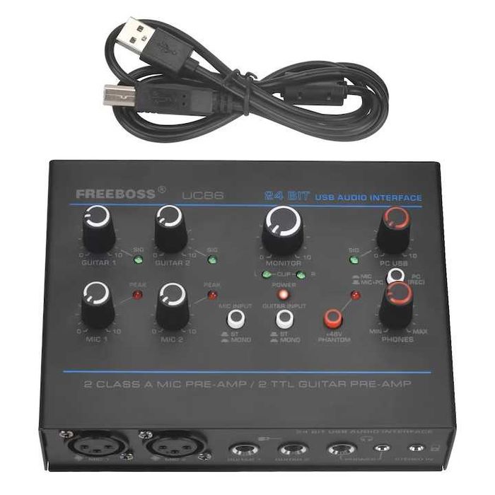 Interfata audio USB Freeboss cu 5 canale de intrare, 24Bit 48KHz, UC86