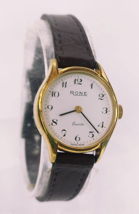 Ceas de damă Rone cu Quartz, din oțel inoxidabil si curea din piele
