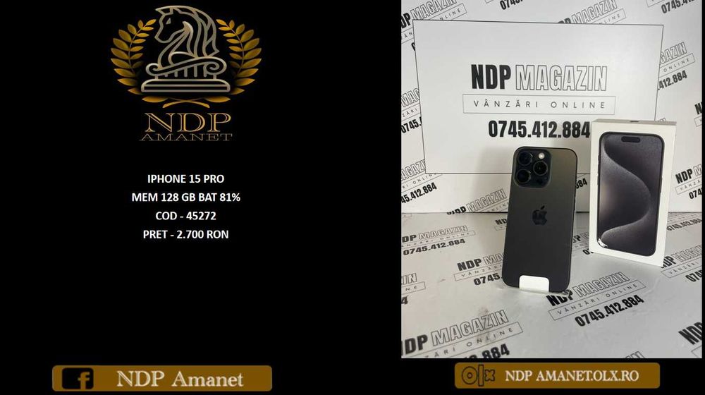 NDP Amanet NON-STOP Bld.Iuliu Maniu 69 IPHONE 15 PRO (45272)